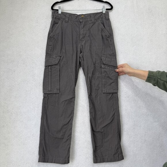 Carhartt Tappen Cargo Pants Mens 30x30 Gray Ripstop Relaxed Fit Force 101148 - Picture 3 of 15